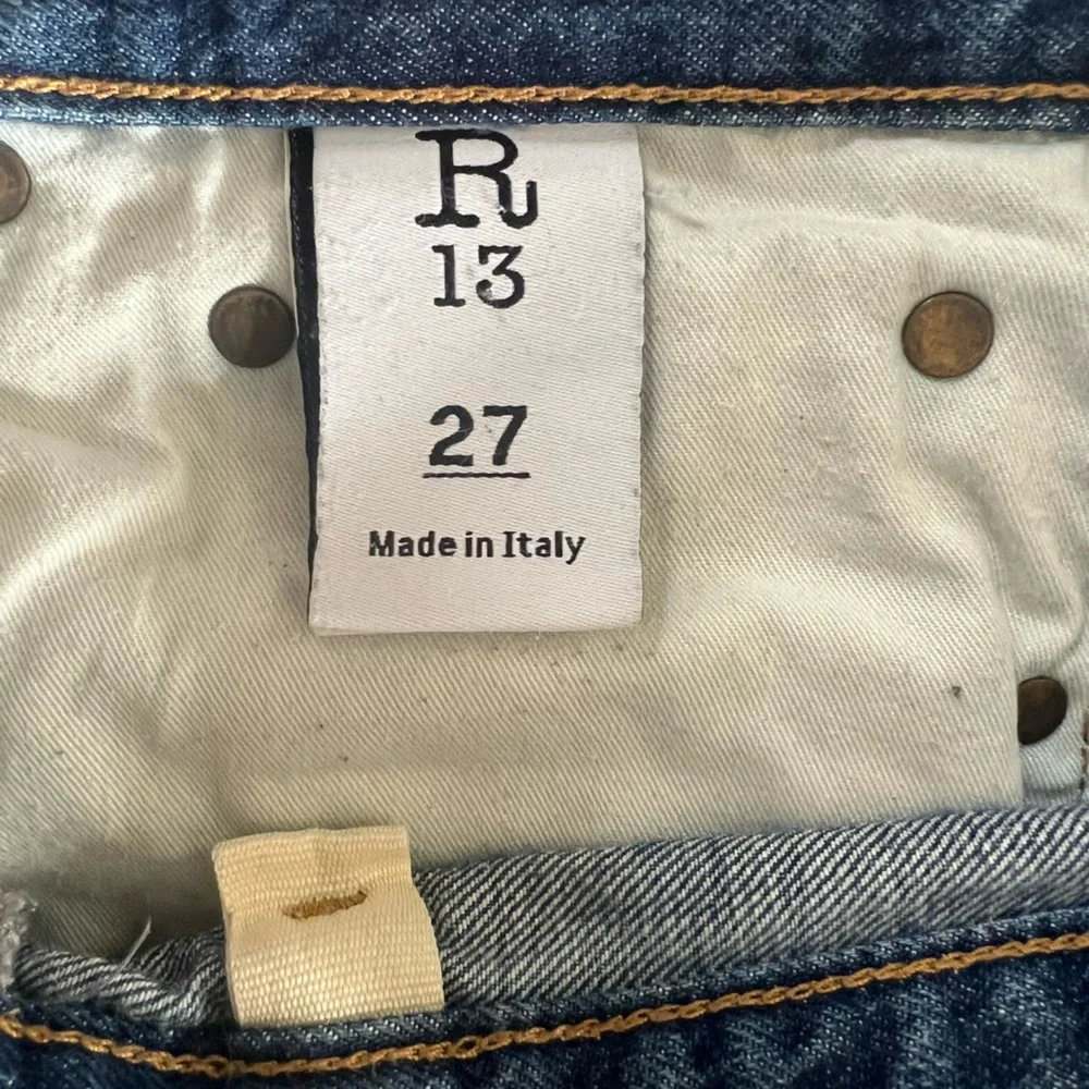 R13 Boyfriend Jeans in Garnet Blue Size 27 - Picture 5 of 9
